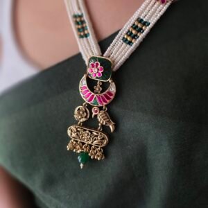 Prasang pearl and polki necklace